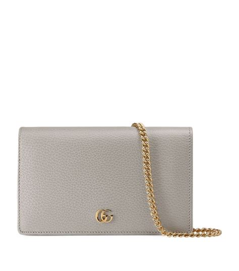 gucci grey wallet on chain|Gucci gg marmont chain wallet.